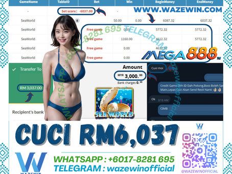 🚨Tak Sangka Bossku‼️Mega888 Game 🐚SeaWorld🐚 Cuci Auto Masuk‼️Cuci Rm6,037‼️Mega888 Sedang Longgar ‼️Wild Dan Free Game Jatuh Tak Henti2‼️