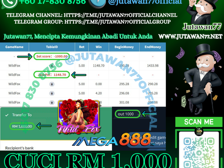 🤩Mega888 Game 🦊Wild Fox🦊 Cuci Rm1,000‼️Game Sedang Longgar‼️Jangan Lepas Rezeki Ni‼️