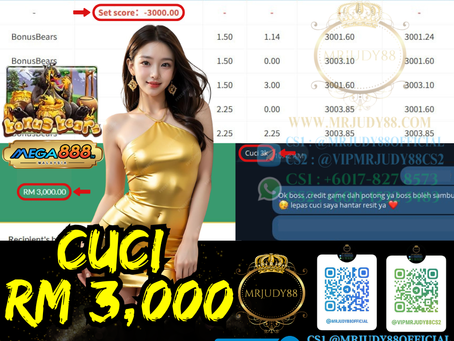 🤑Mega888 Game 🐻Bonus Bears🐻 Cuci RM3,000‼️Mari Cuba Luck Sekarang, Jangan Lepas Peluang Ni‼️