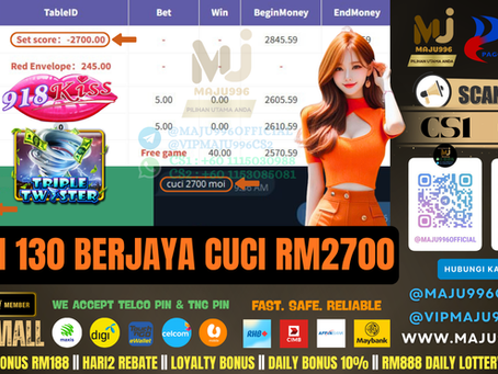 🤑918Kiss Game 🌪️Twister🌪️ TopUp RM130, Cuci RM2,700‼️Game Sedang Longgar, Jatuh Free Game Tak Henti2‼️