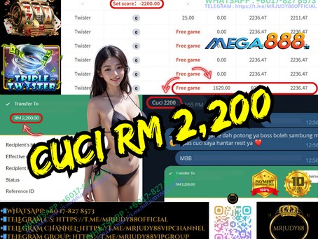 🎰Mega888 Game 🌪️Twister🌪️ Cuci Rm 2,200‼️Game Sedap‼️Free Game Jatuh Tak Henti-Henti‼️