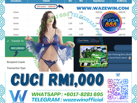🚨Rezeki Tak Disangka Bossku‼️ Mega888 Game🏎️Green Light🏎️ Wild & Major Masuk Serentak‼️ Cuci Rm1,000‼️Jom Try Sekarang‼️