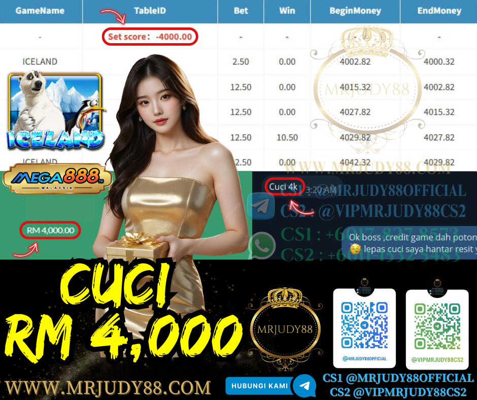 🥳Mega888 Game 🐻❄️Iceland🐻❄️ Cuci RM4,000‼️Boss Cuci Besar Lagi , Jangan Lepas Peluang Ni ‼️