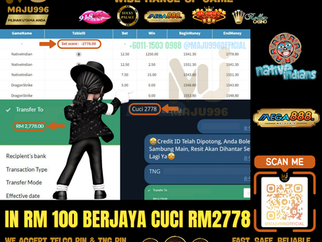 💰Mega888 Game 🎰Native Indians🎰 TopUp Rm100, Cuci Rm2,778‼️Naik Bet Spin 2 Kali Dapat Rm1,250‼️Jangan Lepas Peluang Ni‼️