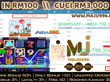 Tahniah Member Cuci Rm3,000‼️Di Mega888 Game🕹️Lotus Legend🕹️Topup Modal Kecil Cuci Besar‼️Jangan Lepas Peluang Ini‼️‼️