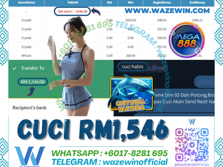 🎉Tak Sangka Bossku‼️Mega888 Game 🐬Crystal Waters🐬‼️Cuci Rm1,546‼️ Cepat PM Amoi Dapat ID Sekarang‼️