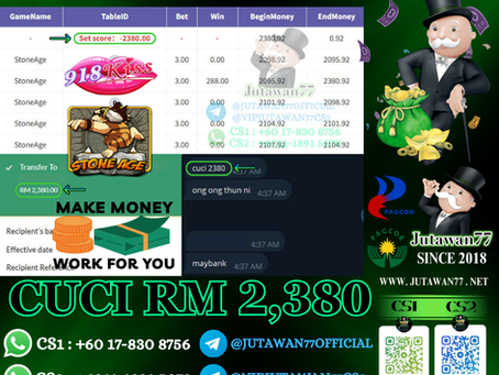 🤑918Kiss Game 🎰Stone Age🎰 Cuci RM2,380‼️Lucky Gila Boss Hari Ni, Dapat Cuci Tak Henti-Henti‼️
