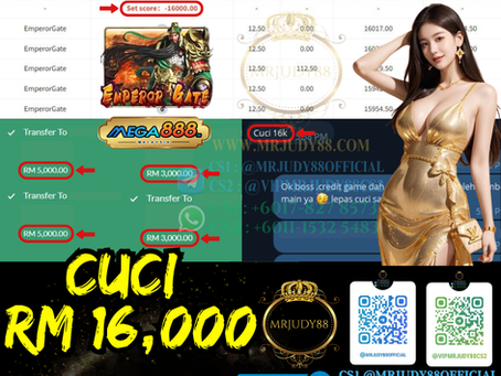 🥰Mega888 Game 🎰Emperor Gate🎰 Cuci RM16,000‼️Boss Super Ong Hari Ni , Dapat Cuci Besar‼️