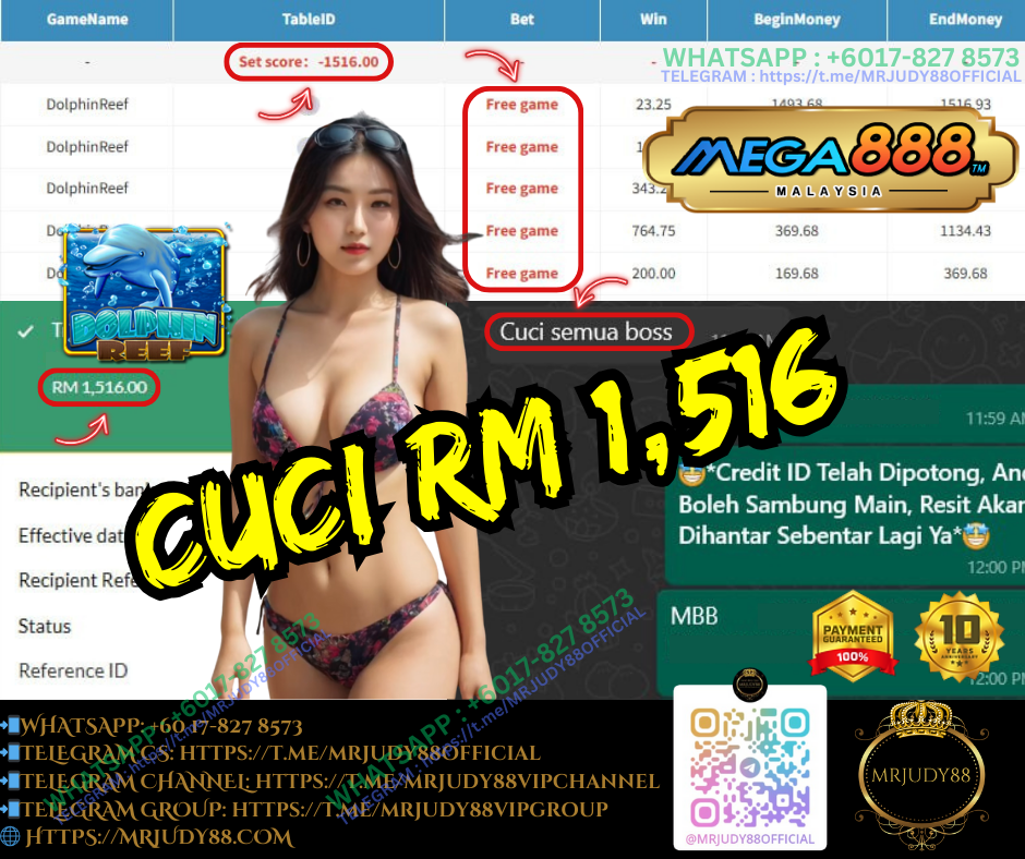 🤑Mega888 Game 🐬Dolphin Reef🐬Cuci RM1,516‼️Free Game Jatuh Lagi, Cepat Ajak Kawan Main Bersama‼️
