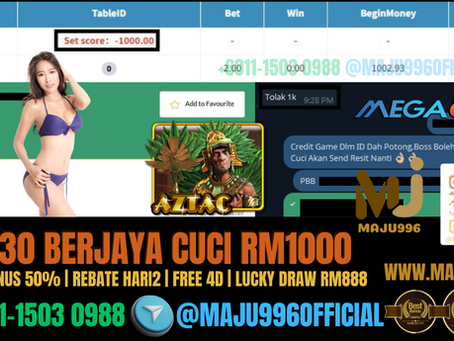 😍Mega888 Game 🎰Aztac🎰 TopUp Sikit Je‼️Cuci Rm1,000‼️Game Sedang Longgar Cepat Dapat ID Sekarang‼️