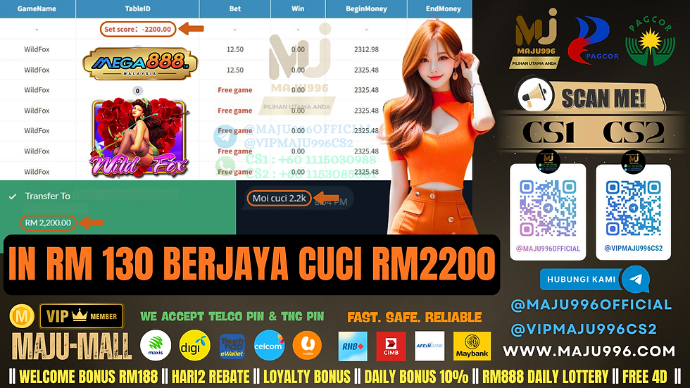 🤑Mega888 Game 🎰Wild Fox🎰 TopUp RM130, Cuci RM2,200‼️Game Sedang Longgar , Free Game Jatuh Non-Stop‼️