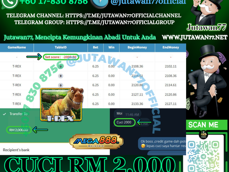 🤩Mega888 Game 🦖T-Rex🦖 Cuci RM2,000‼️Cepat Chat Amoi Dapat ID Ong, Game Sedang Bayar‼️