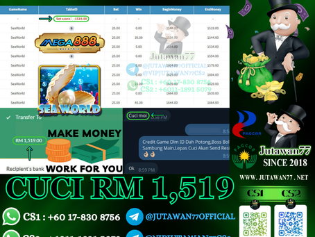 🎊Mega888 Game 🐚SeaWorld🐚 Cuci RM1,519‼️Deposit Sikit Pun Dapat Cuci Besar Hari Ni‼️