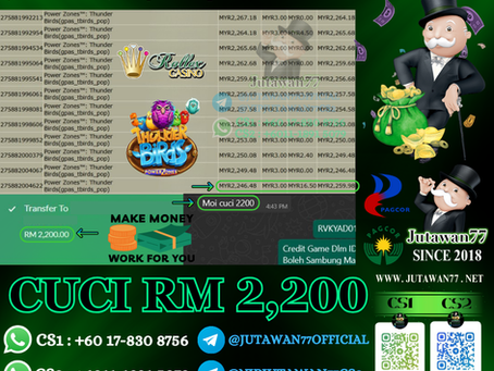 🥳Rollex Game Thunder Birds Cuci RM2,200‼️Siapa Nak Next Cuci Besar, Cepat Chat Amoi Sekarang‼️