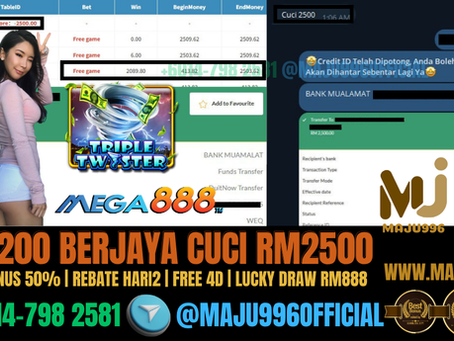 🤩Muntah Duit Lagi‼️Mega888 Game 🌪Twister🌪‼️ Member TopUp Rm200 Cuci💰Rm2,500💰Wild Dan Scatter Serentak Keluar, Terus Melayang RM2,089‼️