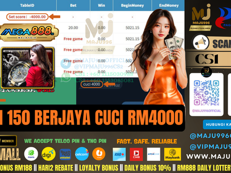 🥰Mega888 Game 🎰Glamourous World🎰 TopUp RM150, Cuci RM4,000‼️Jom Ajak Kawan Menang Bersama‼️