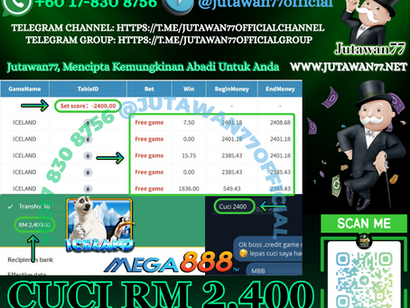 🔥Free Game Muntah Tak Henti2‼️Mega888 Game 🐻❄️Iceland🐻❄️ Cuci Rm2,400‼️Siapa Nak Next⁉️Cepat PM Amoi Dapat ID Ongg Sekarang‼️