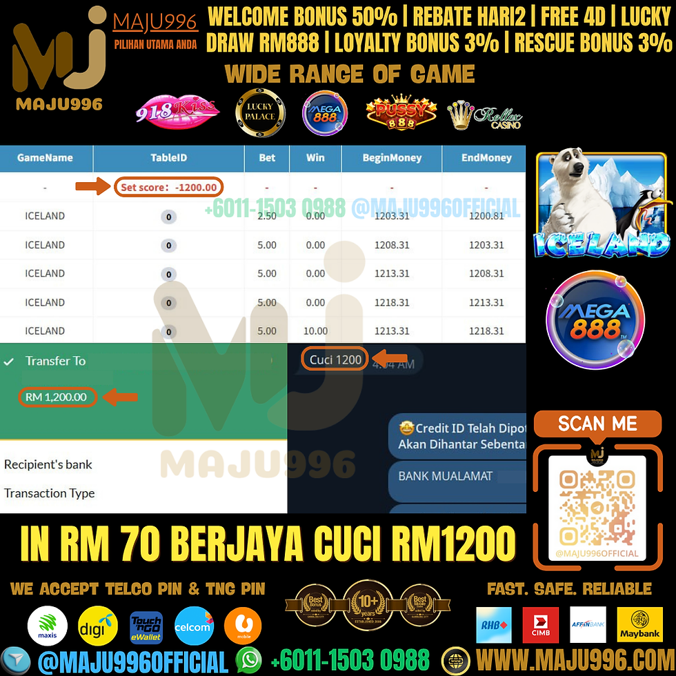 🎰Mega888 Game 🐻‍❄️Iceland🐻‍❄️ TopUp Rm70, Cuci Rm1,200‼️Game Sedang Longgar‼️Cepat Chat Amoi Dapat ID Ong‼️