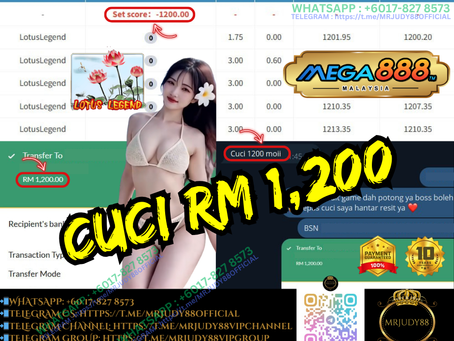 💥Mega888 Game 🪷Lotus Legend🪷 Cuci RM1,200‼️ Tahniah Bossku Cuci Lagi.
