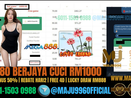 🎰ONG HARI2‼️Mega888 Game 🎰Lotus Legend🎰 Cuci Rm1000‼️Game Longgar Sekarang‼️PM Sekarang‼️