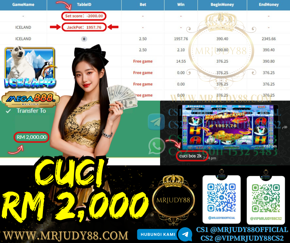 🎊 Mega888 Game 🐻❄️Iceland🐻❄️ Cuci RM2,000 ‼️ Ong Lah Hari Ni , Dapat Free Game Dan Jackpot Sekali ‼️