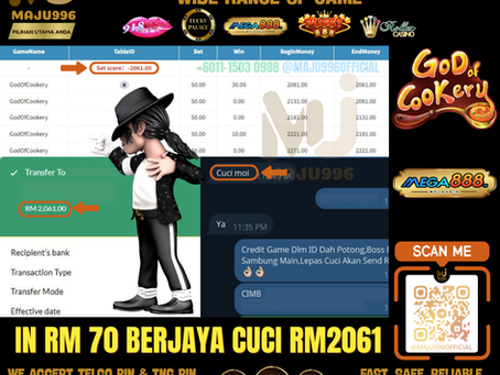🥳Mega888 Game 🎰God Of Cookery🎰 Rezeki Masuk‼️TopUp Rm70, Cuci Rm2,061‼️Jom Register Sekarang‼️