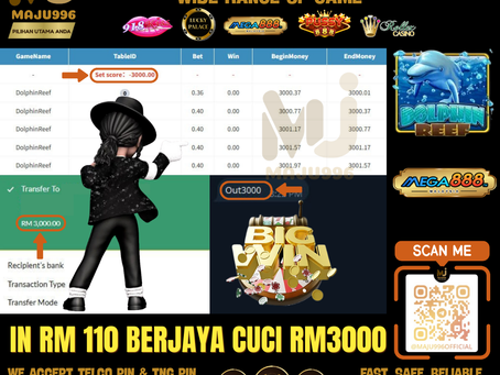 🤩Mega888 Game 🐬Dolphin Reef🐬 TopUp RM110, Cuci RM3,000‼️Game Sedang Longgar, Cuba Sekarang‼️