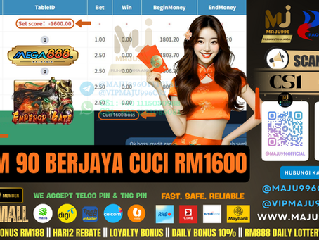 😍Mega888 Game 🎰Emperor Gate🎰 TopUp RM90, Cuci RM1,600‼️Game Senang Menang, Cepat Ajak Kawan Menang Bersama‼️