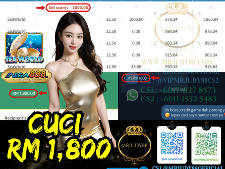 🥳Mega888 Game 🐚SeaWorld🐚 Cuci RM1,800‼️Boss Sangat Ong Lah, 1 Spin Dapat RM 1,000‼️