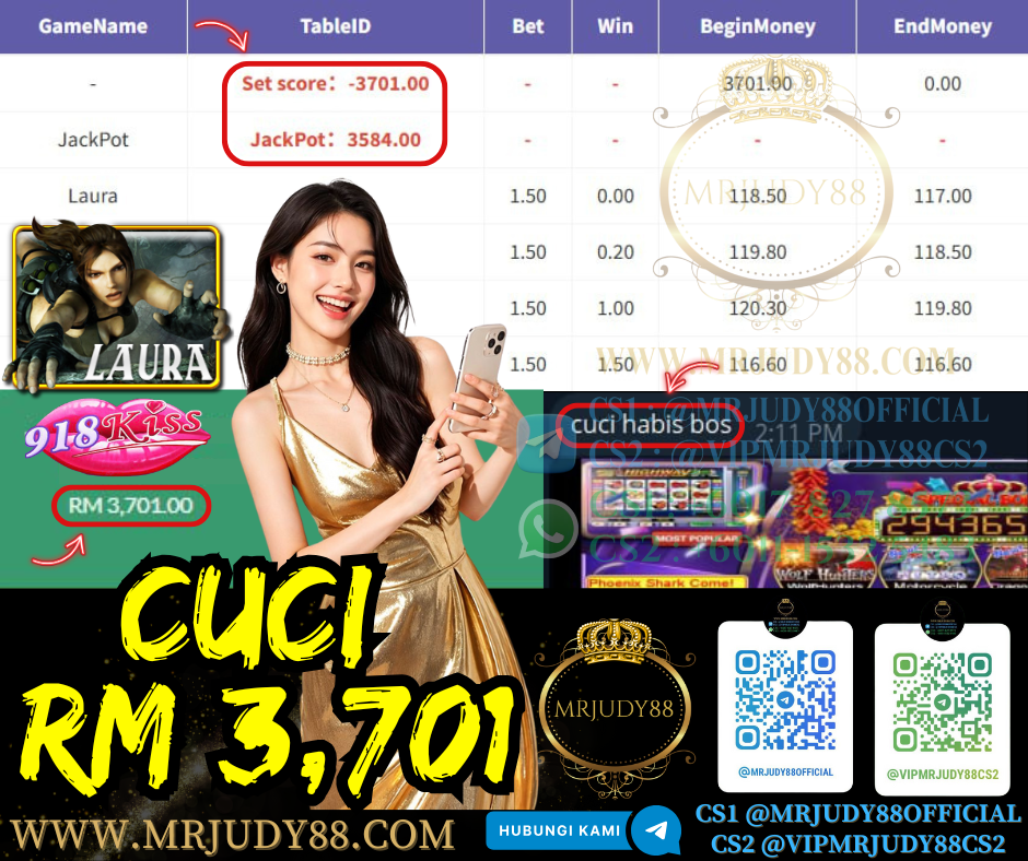 😍918Kiss Game 🎰Laura🎰 Cuci RM3,701‼️Jackpot Sedang Jatuh, Cepat Chat Amoi Dapat ID ONG‼️
