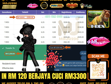 😍918Kiss Game 🎰T-Rex🎰 Cuci Besar‼️TopUp Rm120, Cuci Rm3,300‼️918Kiss Sedang Bayar‼️Cuba Sekarang‼️