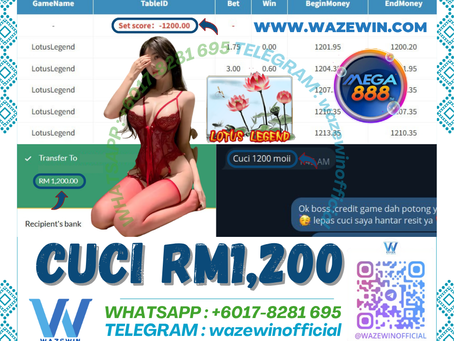 😍Tak Sangka Bossku‼️Mega888 Game 🪷Lotus Legend🪷Cuci Rm1,200‼️Game Sedang Bayar‼️Cepat Deposit Dan Main‼️