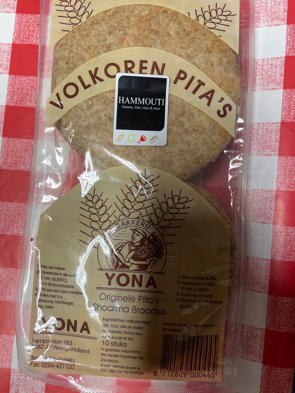 Volkoren pitabroodjes 10stuks 