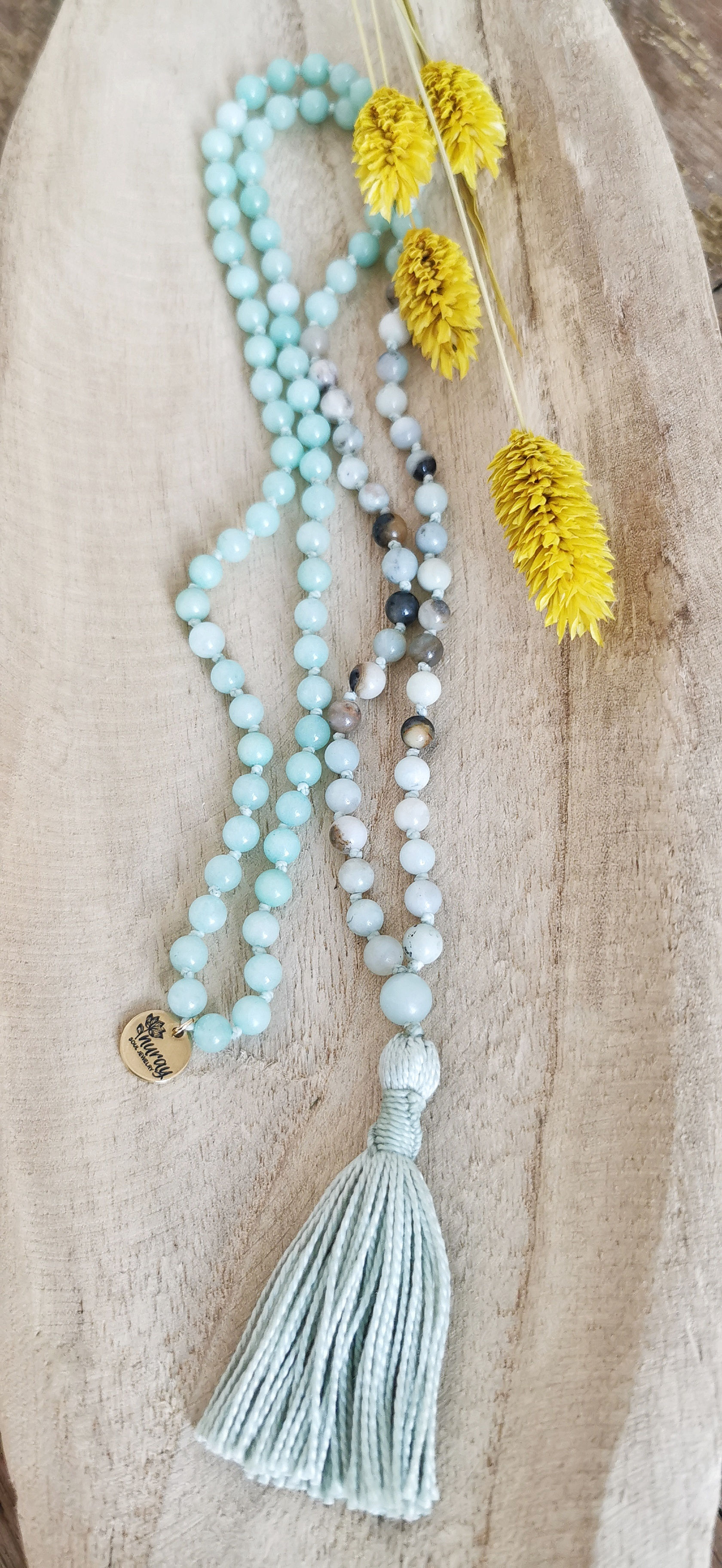 Mala Kette I Amazonit & Jade I Balance & Freude