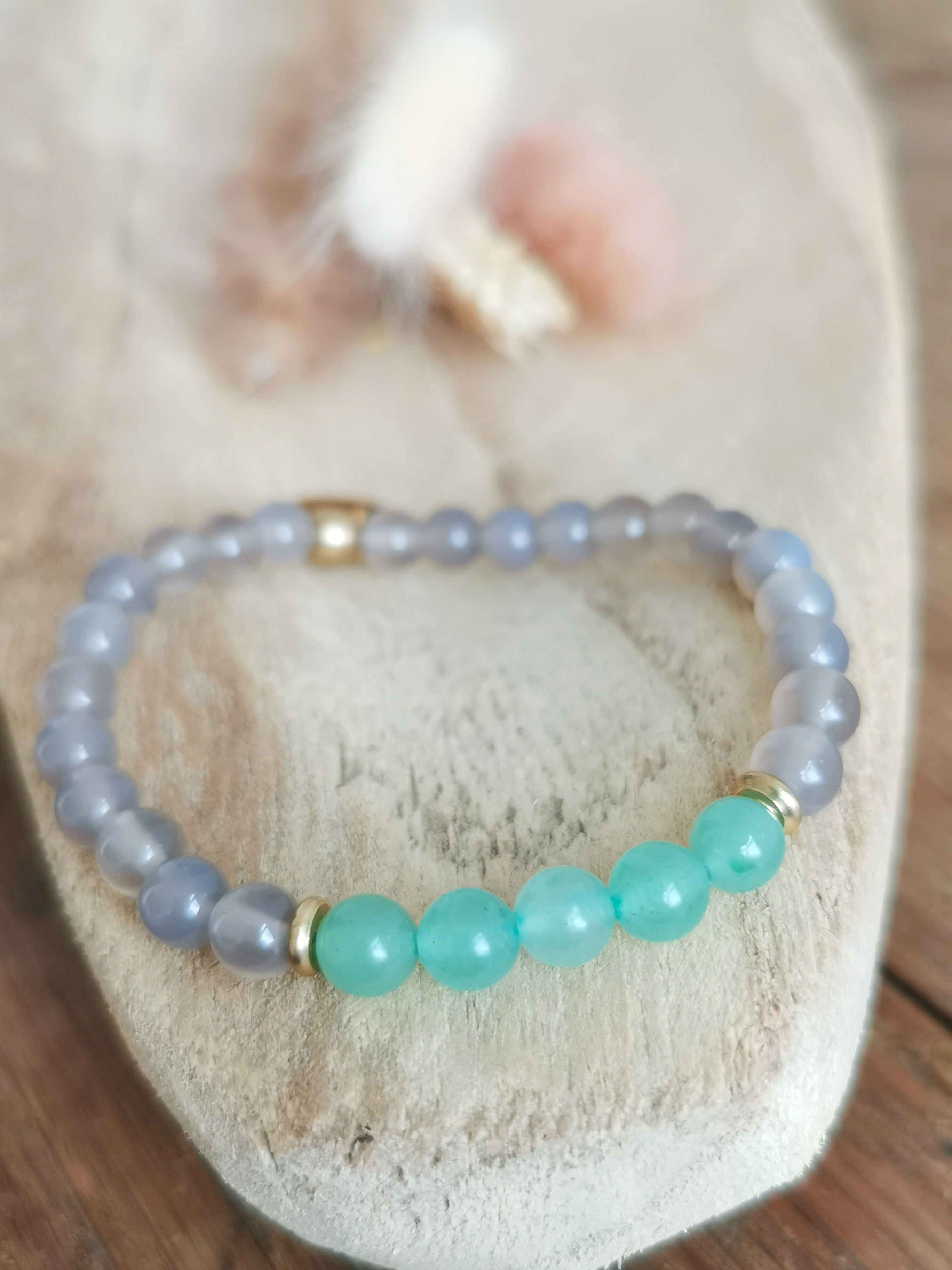 Mala Edelstein Armband I Achat & Aventurin I Stabilität & Mut