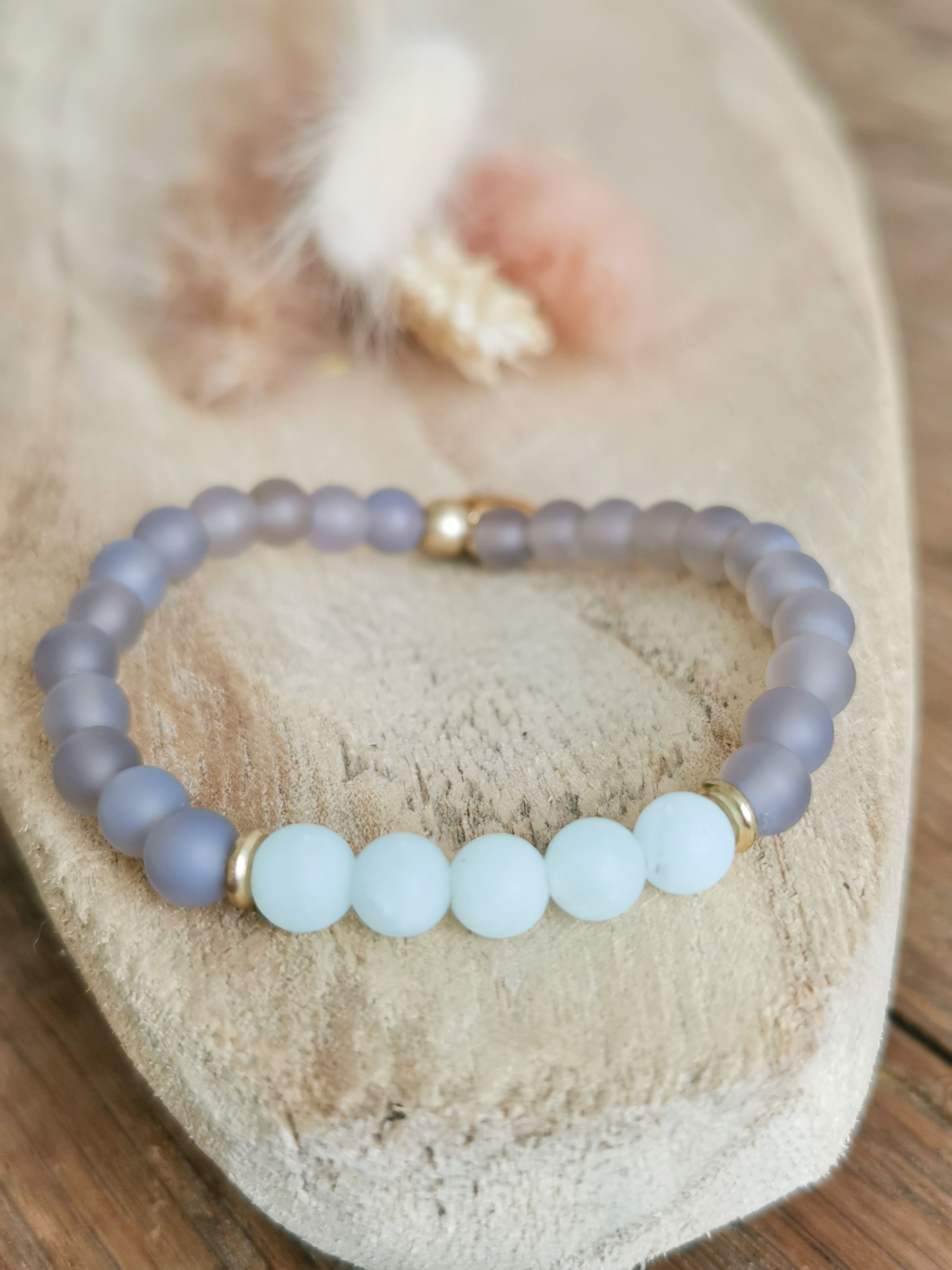 Mala Edelstein Armband I Achat & Amazonit I Balance & Harmonie