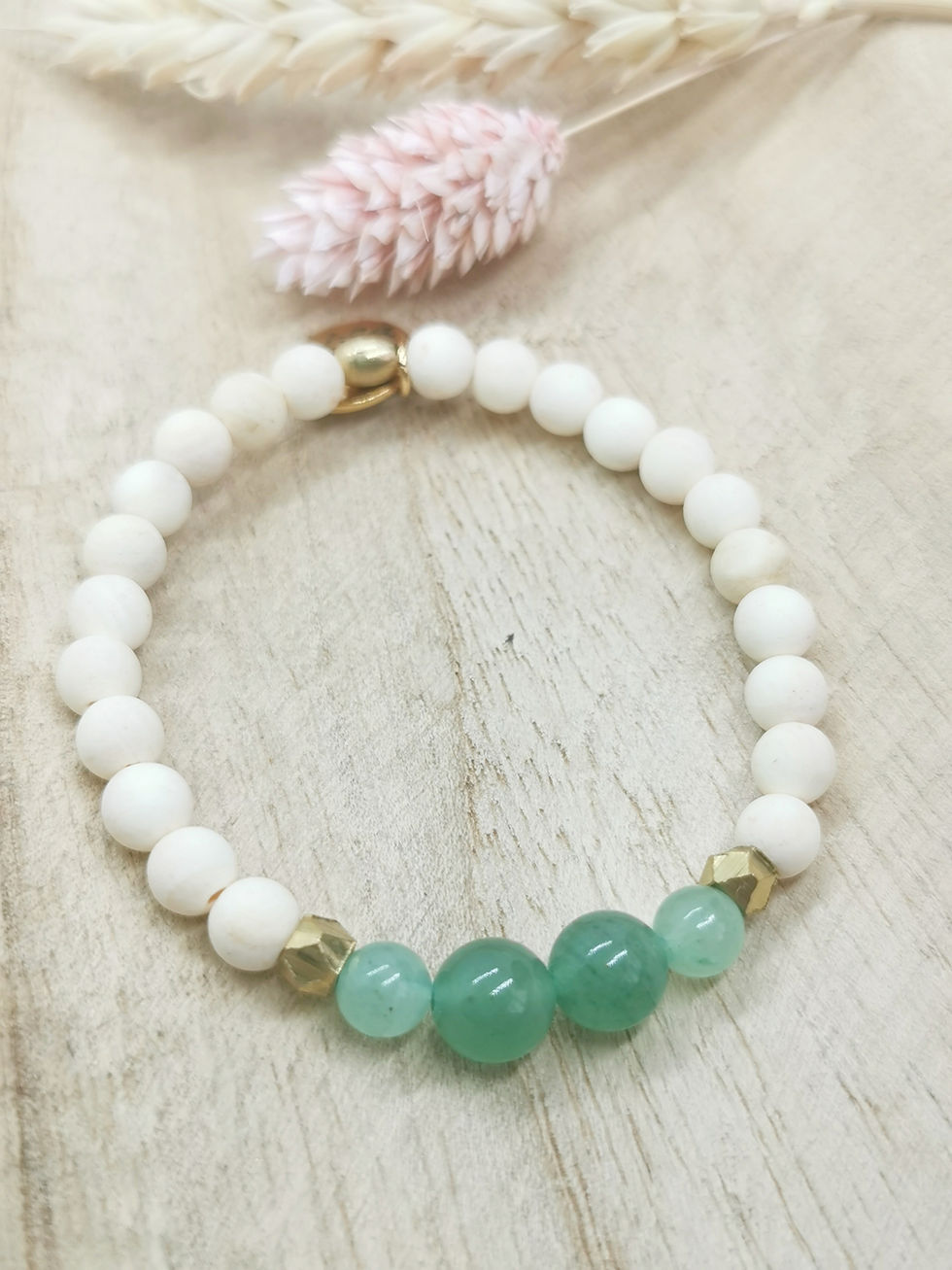 Miniaturbild: Mala Armband I Sandelholz & Aventurin I Mut & Optimismus