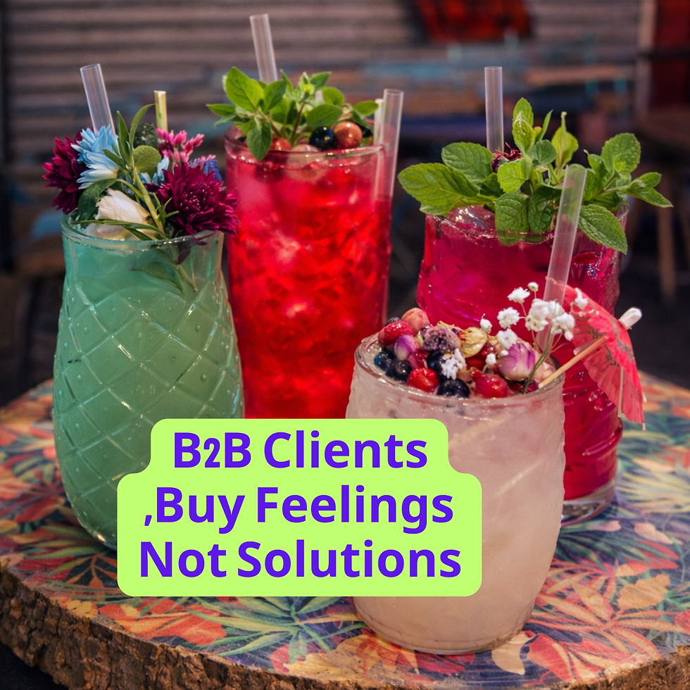 B2B Tech Marketing visual metaphor using cocktails to represent customer experience.