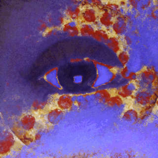 Corky's eye and pizza - trippy