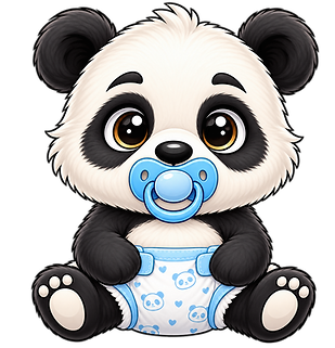 Adorable Baby Panda with Blue Pacifier.png
