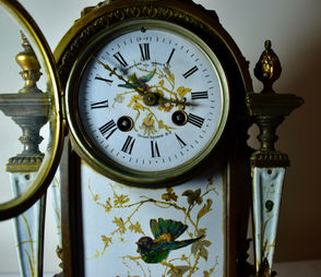 This rare French Porcelain mantle Sevres clock is stamped with foundry.  Collector Fine Art Auctions 2023