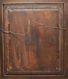 A gilded framed oil painting of an intimate group of gentlemen and ladies in a room listening with amusement as one gentlemen reads aloud by artist Prudent-Louis LeRay.  Collector Fine Art Auctions 2023