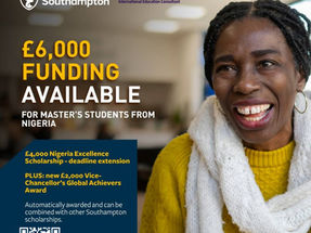 Southampton now has £6,000 in funding available for eligible Nigerian postgraduate taught students,