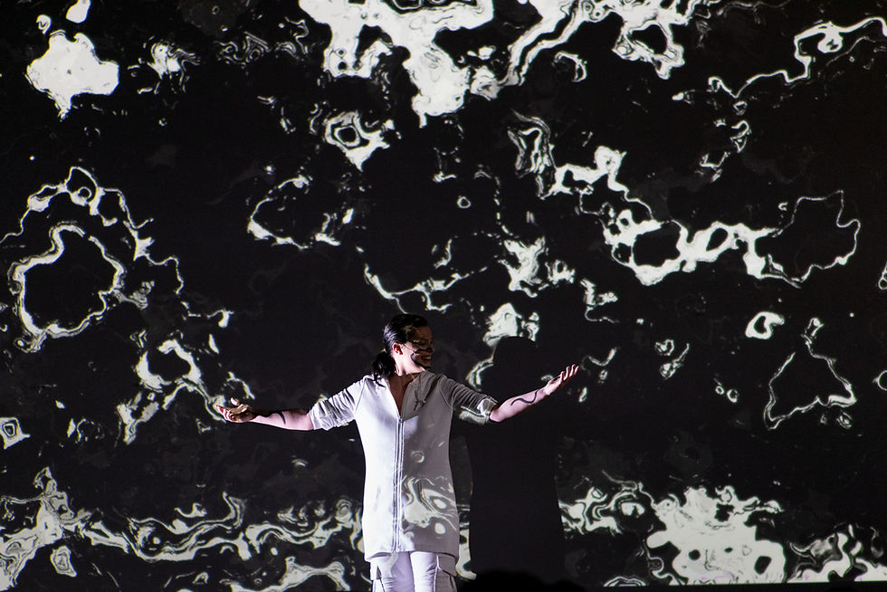Picture of a female singer in a contemporary music opera