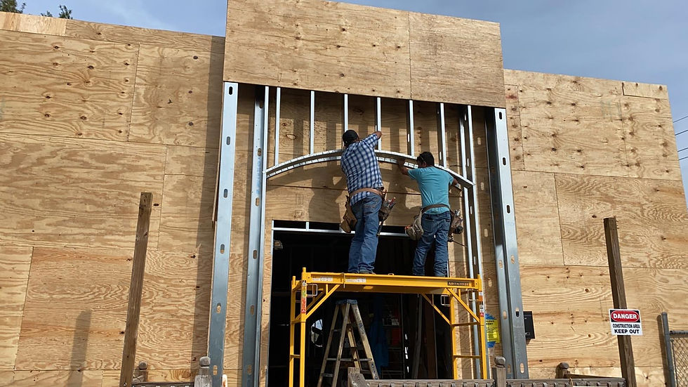 Metal Framing for front of building
