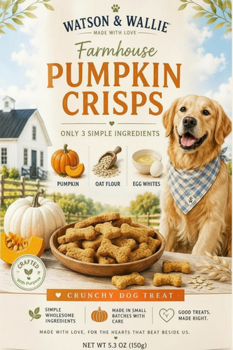  Watson　ma d'dog Farmhouse Pumpkin Crisps Dog Treats | Watson & Wallie