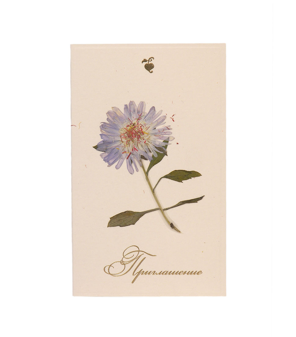 Thumbnail: Листівка з гербарієм середнього розміру (+вкладиш) / Greeting Card With Flowers
