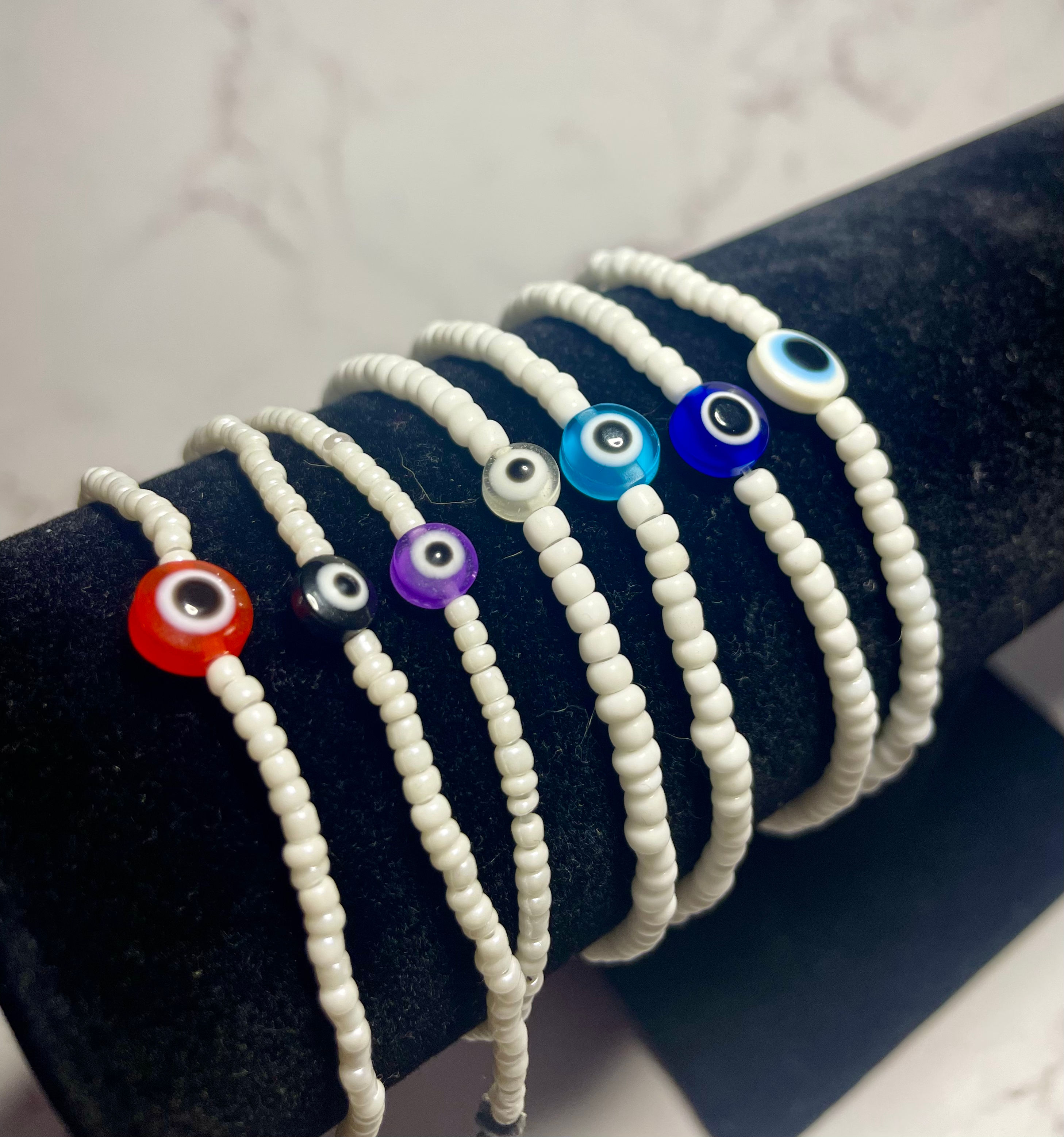 White Evil Eye Bracelet