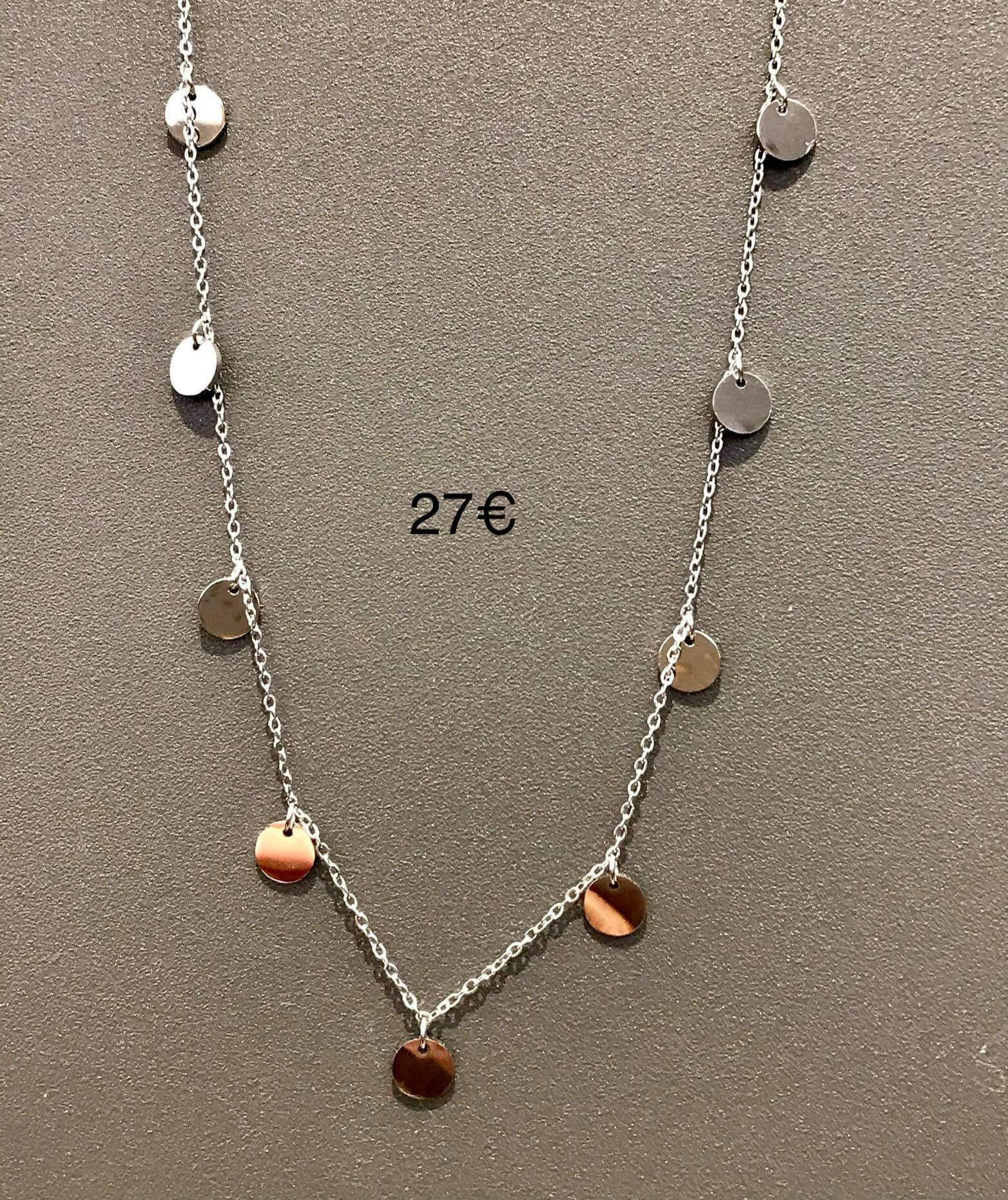 collier pampilles rondes Zag en acier