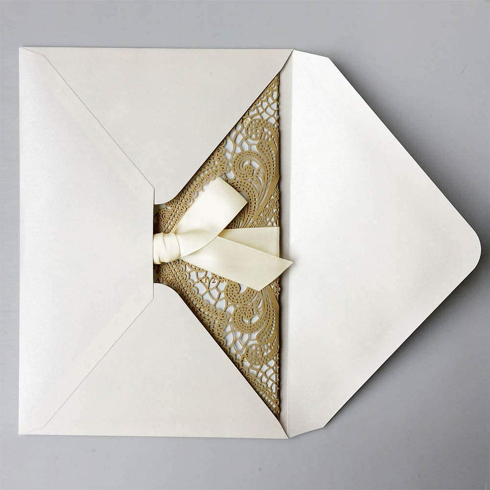 Thumbnail: PICKY BRIDE 50 PCS 5" X 7.3" LASER CUT HOLLOW WEDDING INVITATIONS KITS